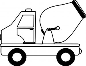 Cement Truck Mini Coloring Page