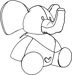 Elephant Toy Cartoon Coloring Page