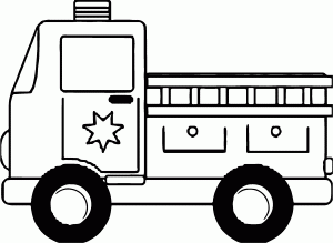 Fire Truck Star Coloring Page