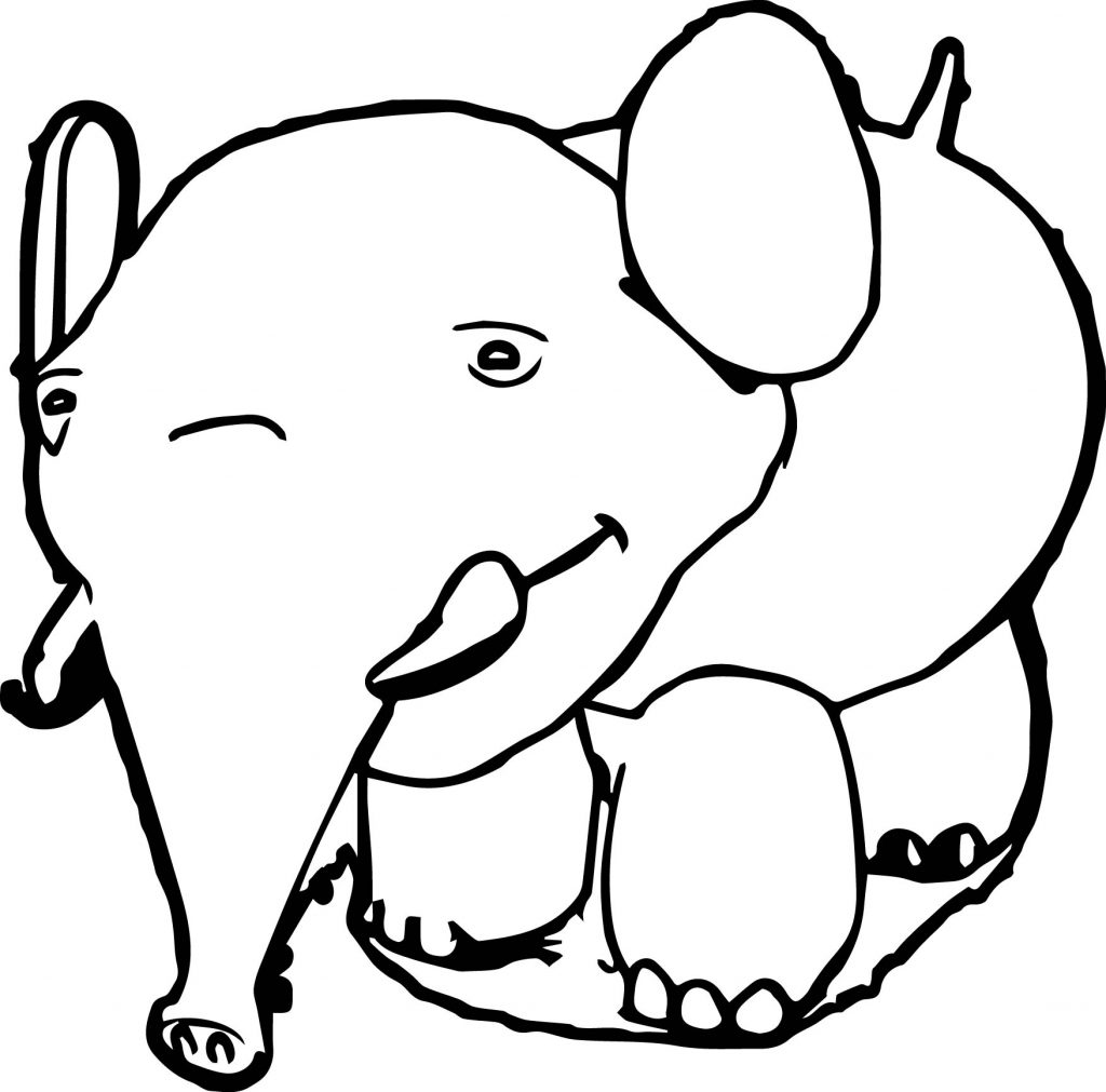 Funny Elephant Coloring Page - Wecoloringpage.com