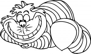 Happy Cat Alice In The Wonderland Coloring Page