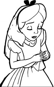 Sad Alice In The Wonderland Coloring Page