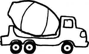 Small Cement Truck Black Tire Coloring Page