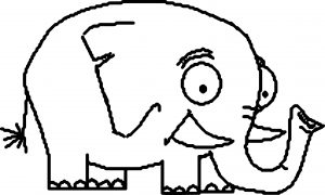The Frightened Elephant Coloring Page
