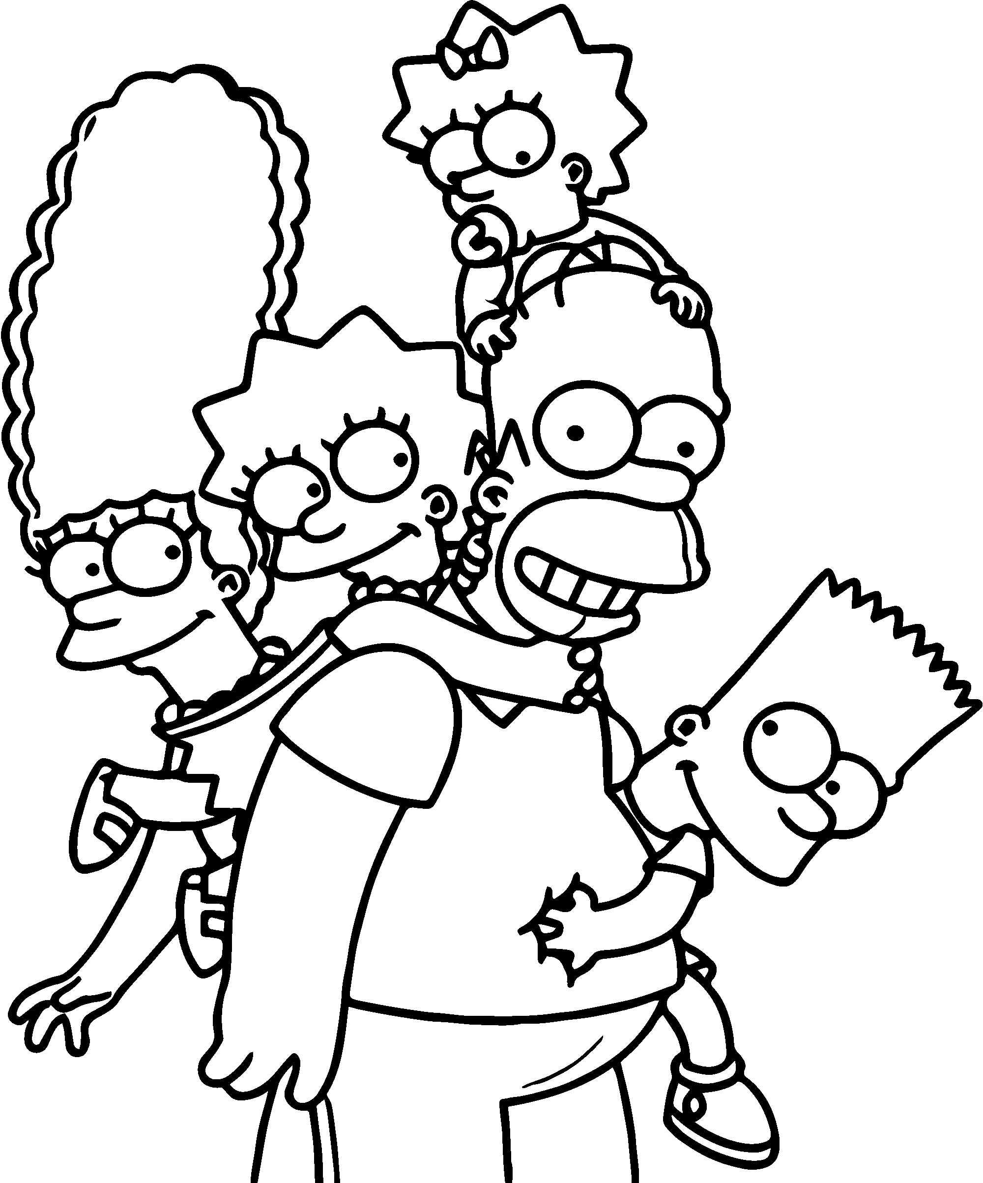 The Simpsons Coloring Page - Free Printable Templates