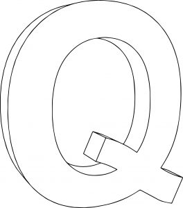 3d Q Character Coloring Page
