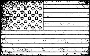 American Flag Grunge Coloring Page