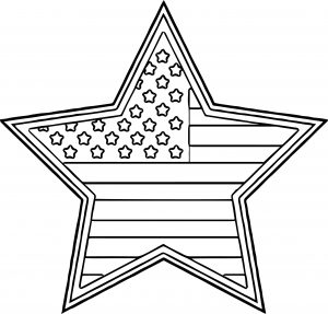 American Flag Star Coloring Page