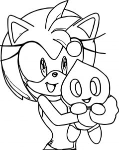 Amy Rose And Funny Friends Coloring Page
