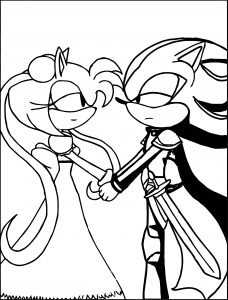 Amy Rose And Sonic Wedding Coloring Page