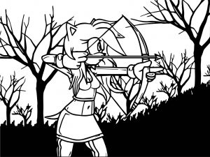 Amy Rose Arrow Coloring Page