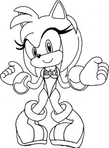 Amy Rose At Japan Coloring Page
