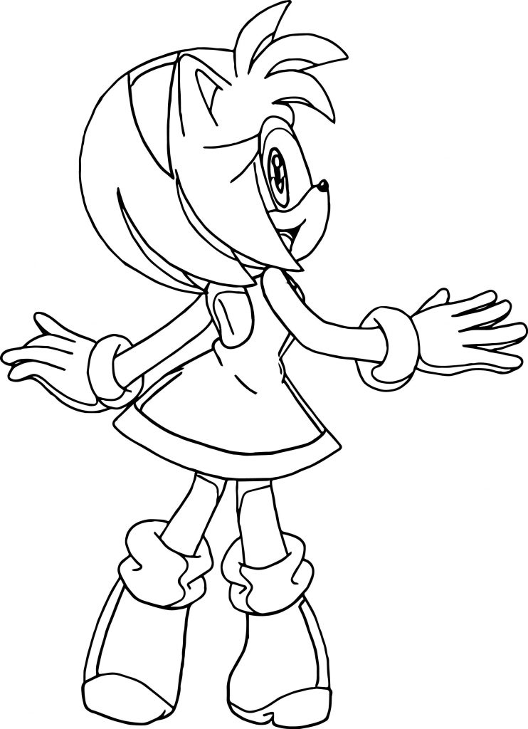 Amy Rose Back Side Coloring Page - Wecoloringpage.com