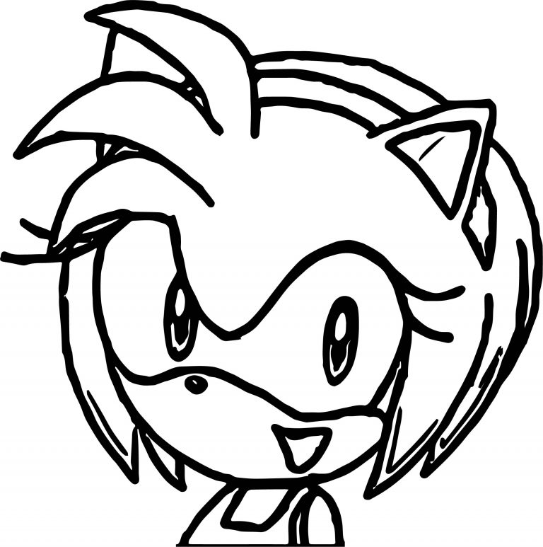 Amy Rose Big Face Coloring Page - Wecoloringpage.com