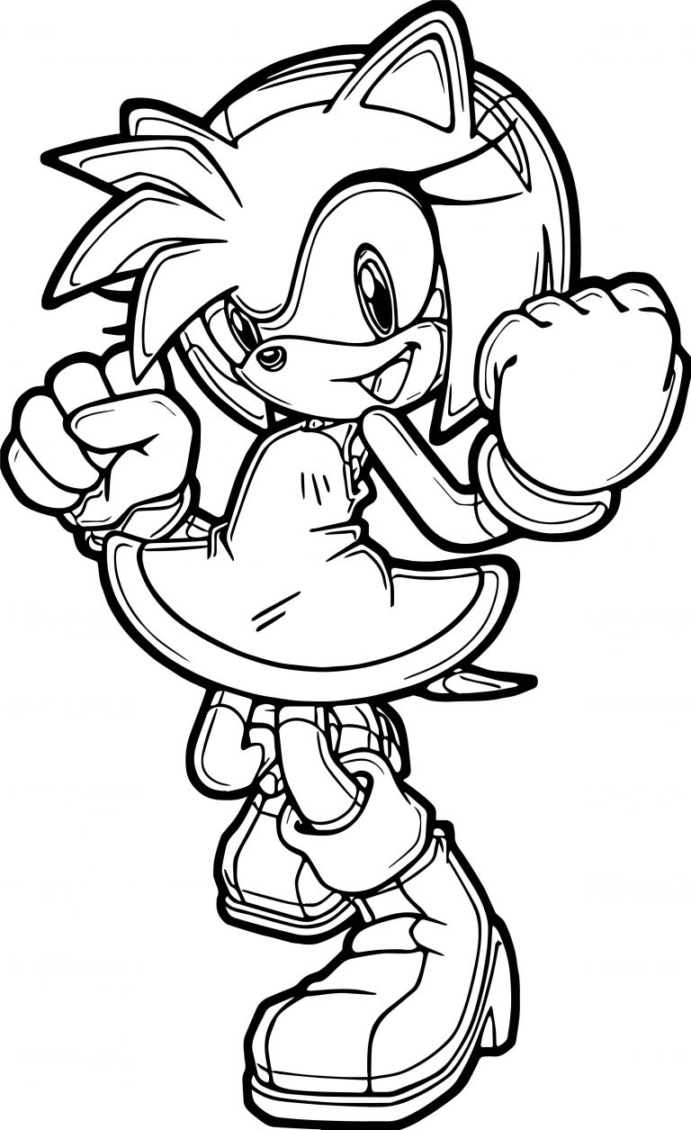 Amy Rose I Am Here Coloring Page - Wecoloringpage.com