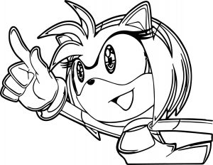 Amy Rose It's Over There Coloring Page