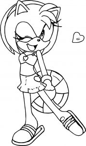 Amy Rose Love Style Coloring Page