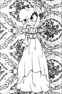 Amy Rose Roses Coloring Page