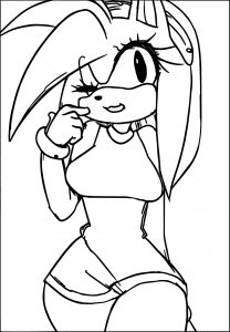 Amy Rose Think Coloring Page