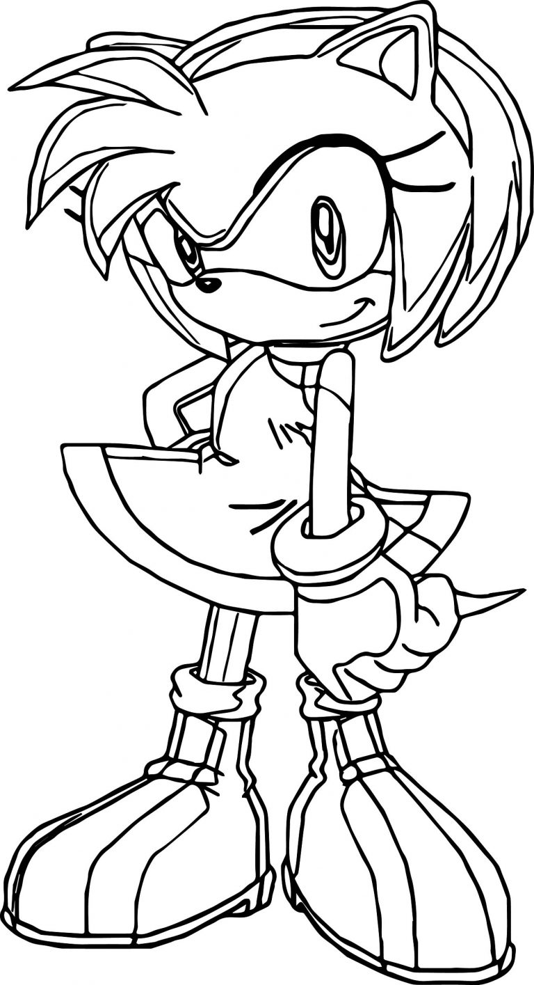 Amy Rose Time Is Coloring Page - Wecoloringpage.com