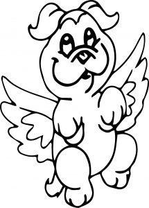 Angel Pug Large Picture Coloring Page