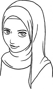Anime Muslim Girl Coloring Page