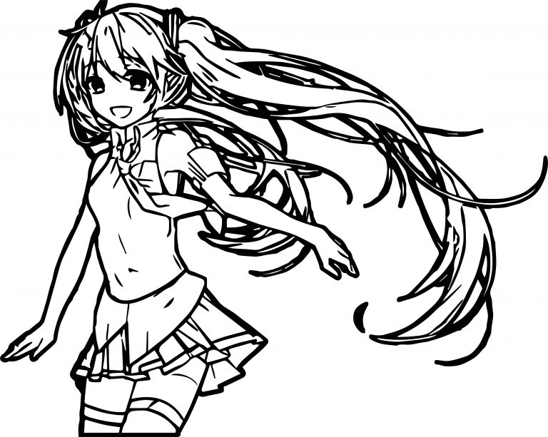 Anime One Girl Coloring Page - Wecoloringpage.com