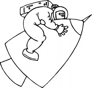 Astronaut Hard Fly Coloring Page