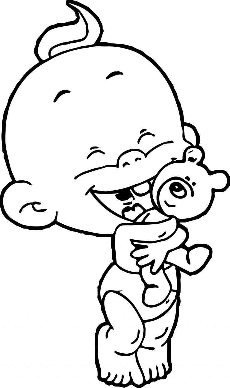 Baby Boy And Toy Bear Love Coloring Page - Wecoloringpage.com