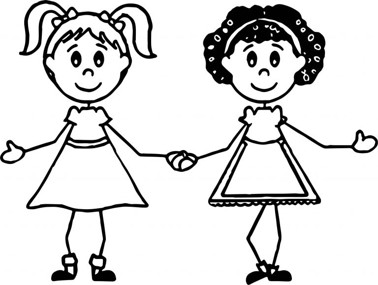 Best Friends Girls Coloring Page - Wecoloringpage.com