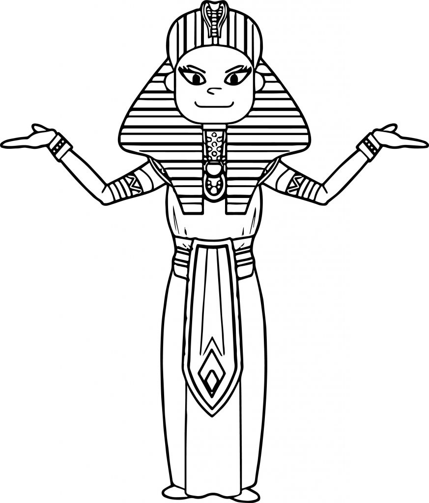 Cartoon Woman Ancient Eygpt Coloring Page - Wecoloringpage.com