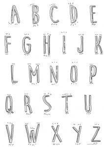 Cute Cartoon Alphabet Coloring Page