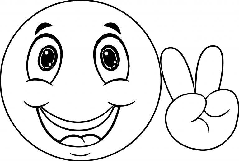 Cute Smile Emoticon Icons Face Coloring Page | Wecoloringpage.com