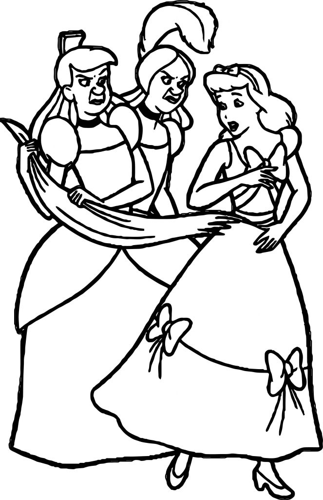 Disney Lady Tremaine Anastasia Drizella And Lucifer Coloring Page ...