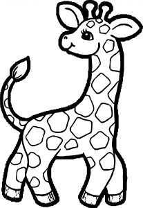 Giraffe Back Look Kids Free Coloring Page