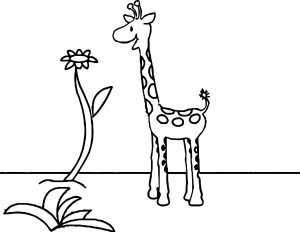 Giraffe Flower Coloring Page