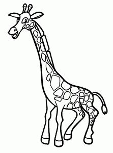 Giraffe Happy Coloring Page