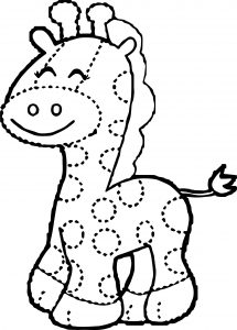 Giraffe Happy Kids Coloring Page