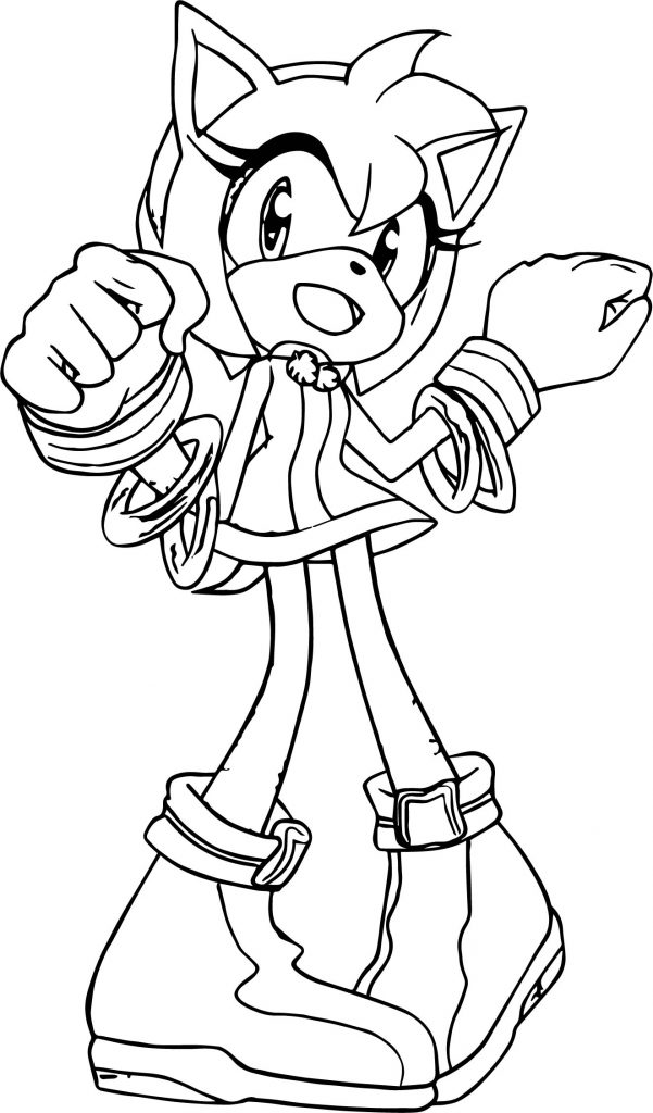 Happy Amy Rose Dance Coloring Page - Wecoloringpage.com