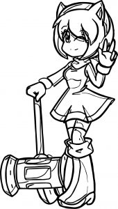 Helpful Amy Rose Coloring Page