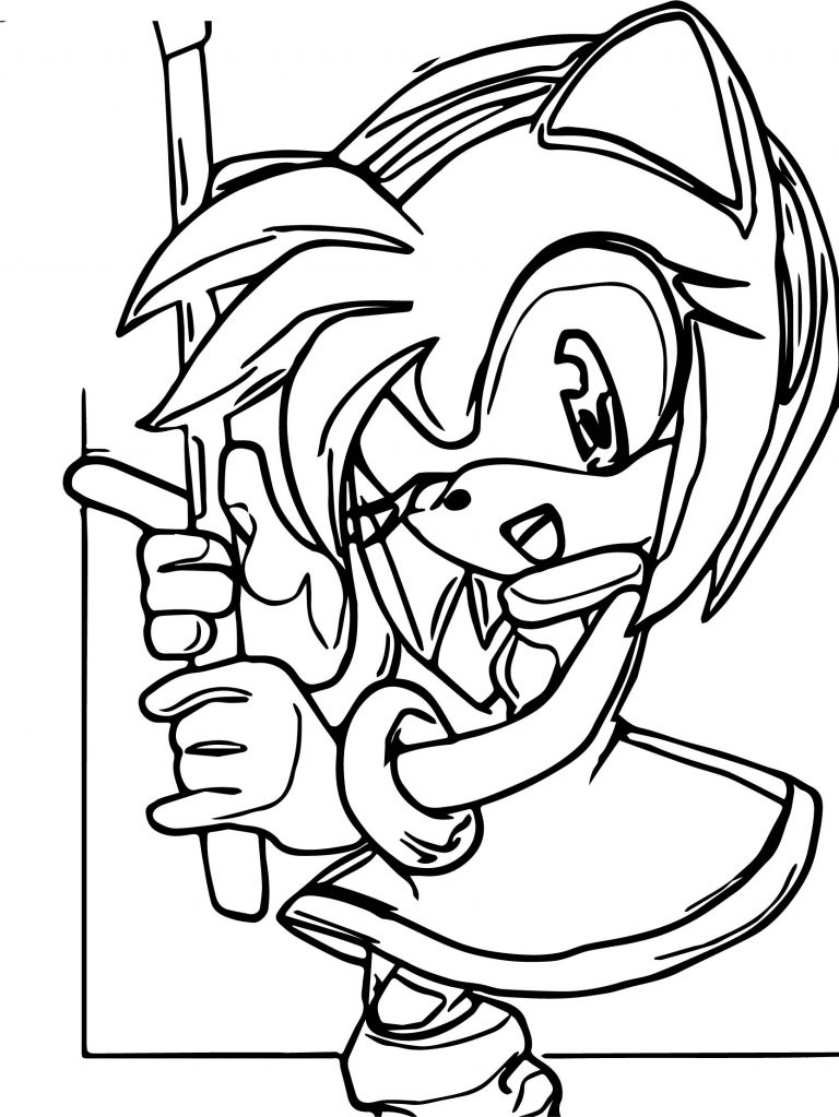 Hold Amy Rose Time Coloring Page - Wecoloringpage.com