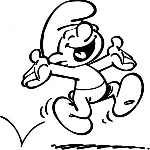 Hopping Smurfs Coloring Page