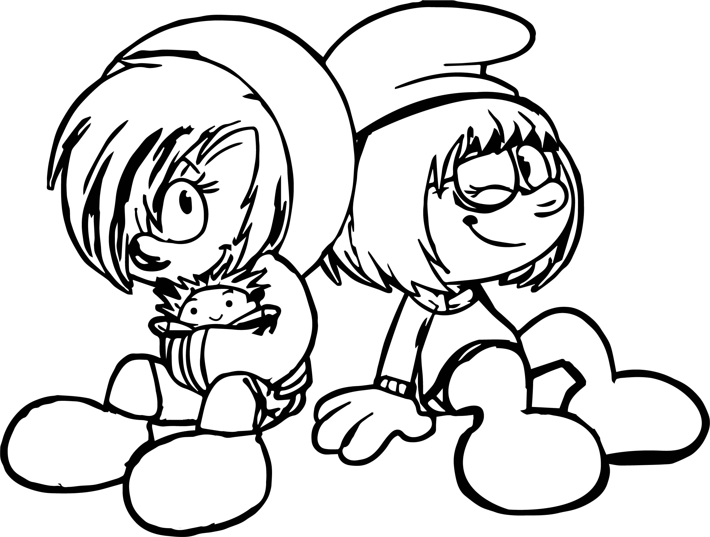 Just Sitting Shini Smurf Coloring Page
