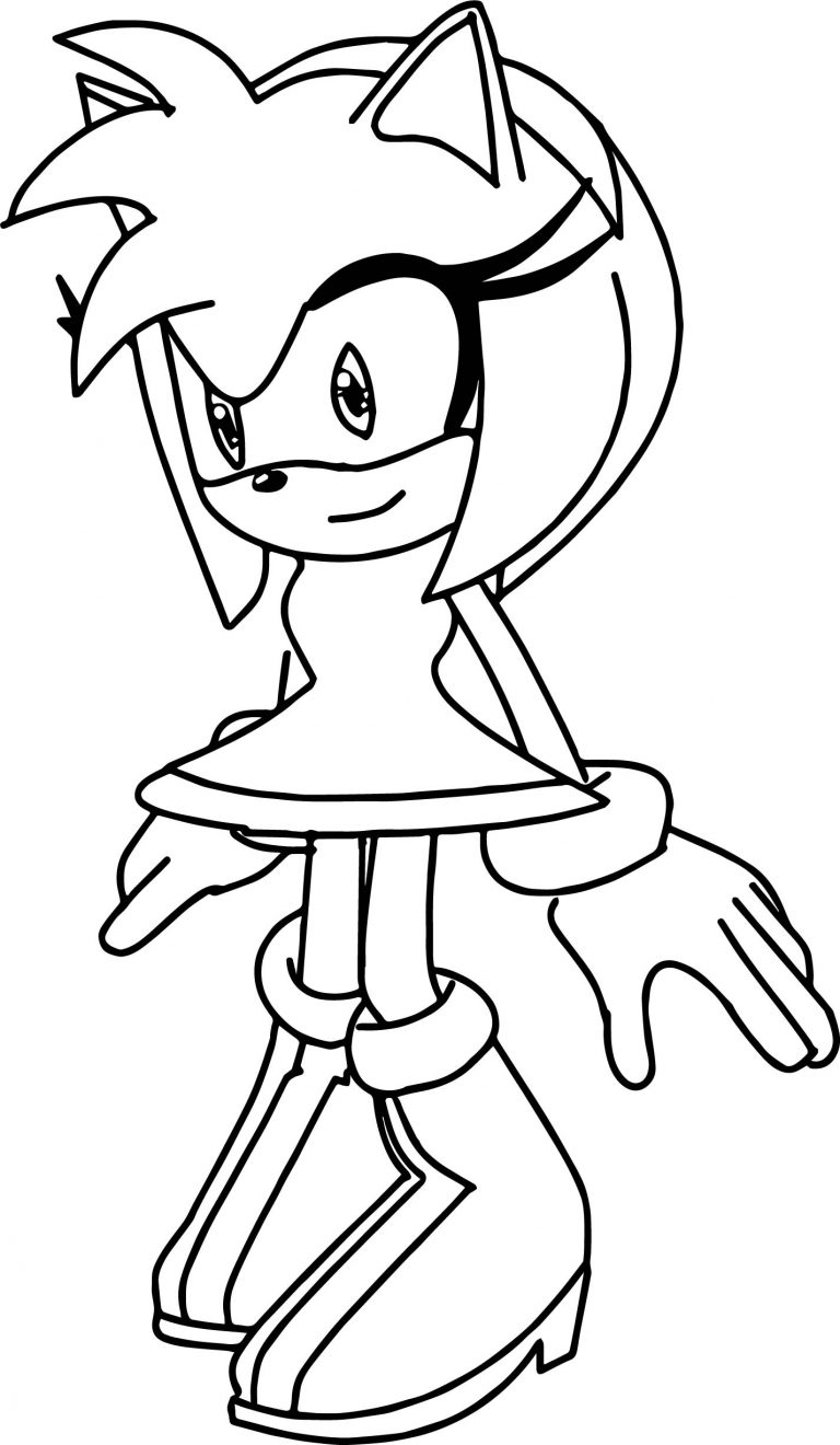 Lively Amy Rose Coloring Page - Wecoloringpage.com