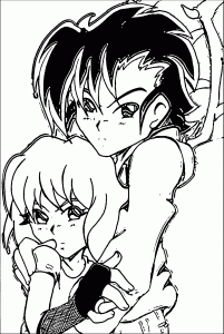 Manga American Dragon Jake N Rose Human Boy And Girl Coloring Page