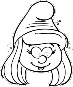 Mask Smurfette Smurf Coloring Page