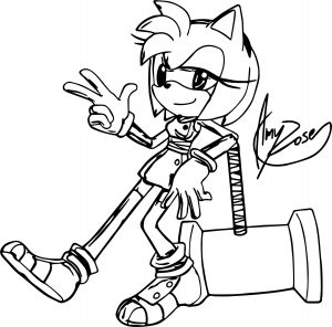 New Look Amy Rose Coloring Page