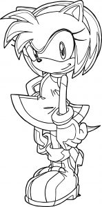 Perfect Cute Amy Rose Coloring Page