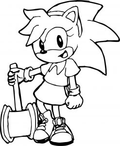 Small Girl Amy Rose Coloring Page