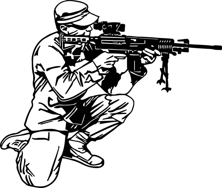 Soldier With Rifle Coloring Page | Wecoloringpage.com